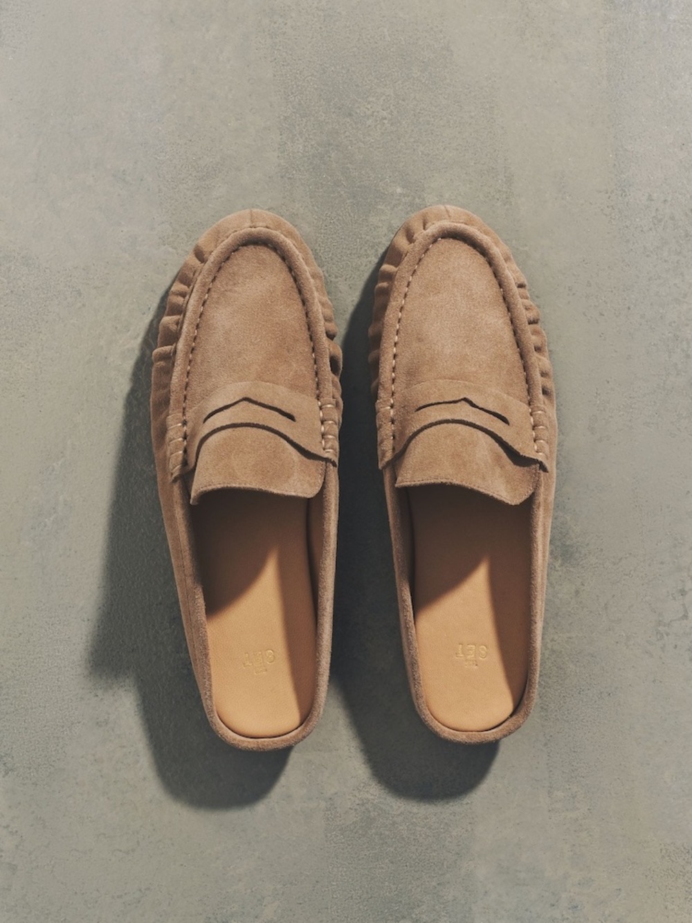 The Set The Set Sand Premium Leather Suede Backless Loafers size 9